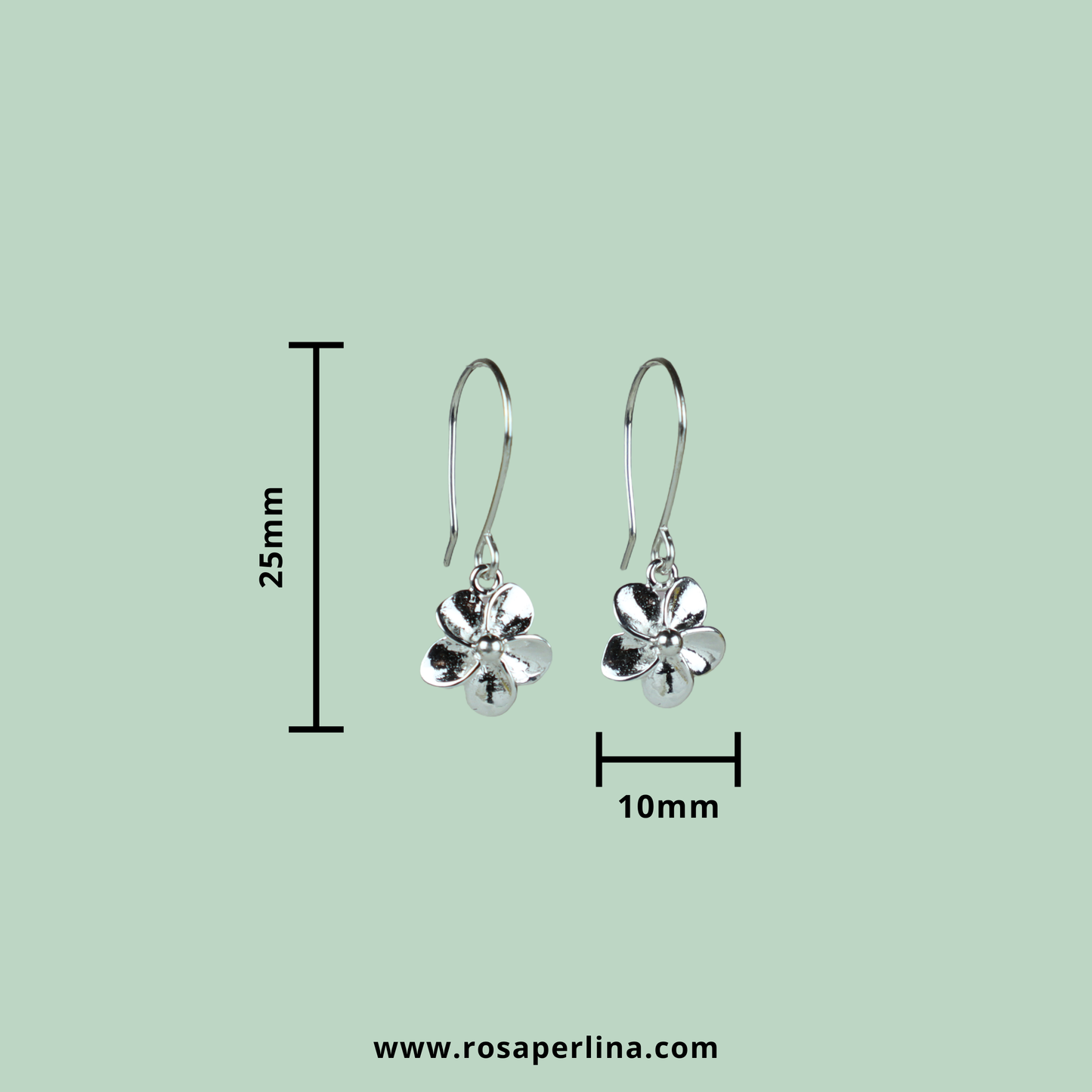Dainty Plumeria Flower Dangle Earrings (Sterling Silver)