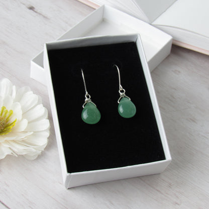 Green Aventurine Briolette Earrings