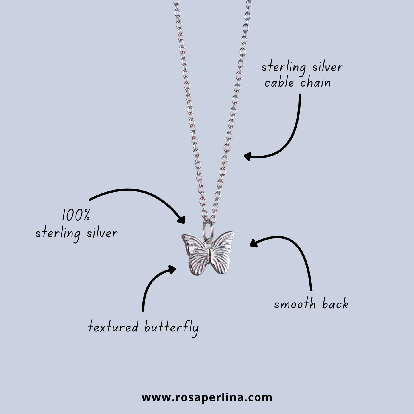 butterfly pendant necklace information 