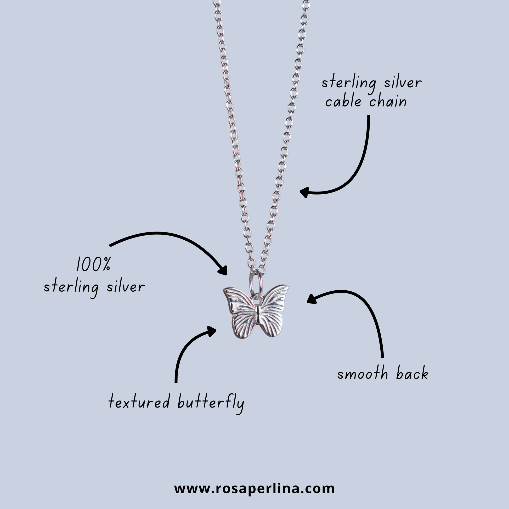 butterfly pendant necklace information 