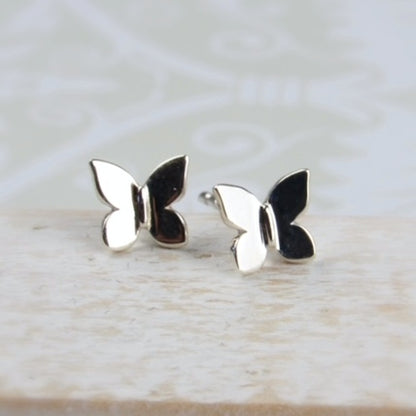Butterfly-shaped silver earrings