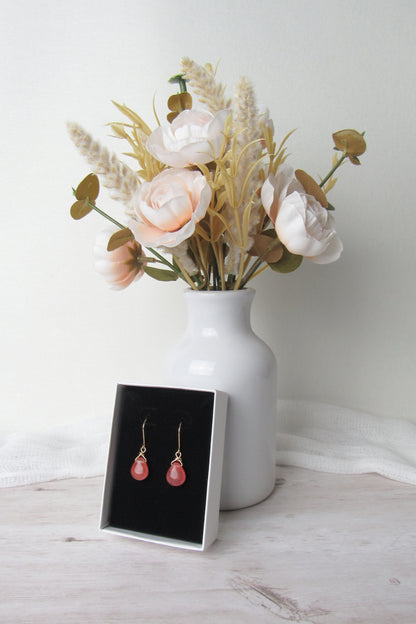 Pendientes Cuarzo Cereza Oro