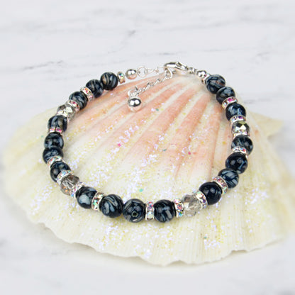 Sparkly Navy Blue Shell Bracelet