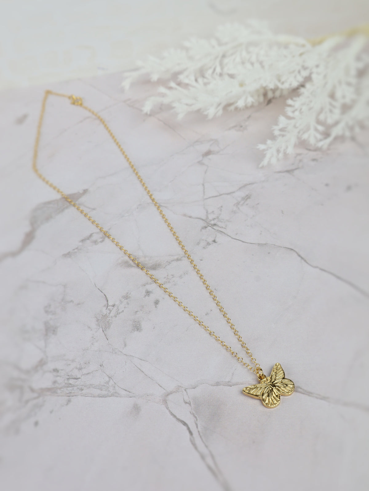 PRE-ORDER! Gold Intricate Butterfly Pendant Necklace (14k Gold-Filled)