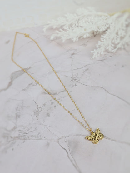 PRE-ORDER! Gold Intricate Butterfly Pendant Necklace (14k Gold-Filled)
