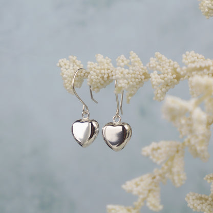 PRE-ORDER! Puff Heart Dangle Earrings Double-Sided (Sterling Silver)