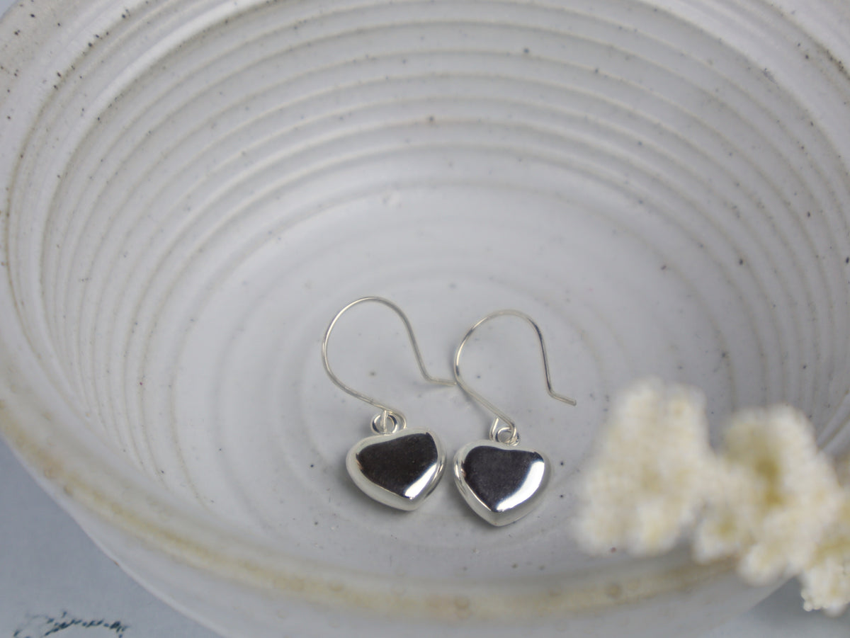 PRE-ORDER! Puff Heart Dangle Earrings Double-Sided (Sterling Silver)