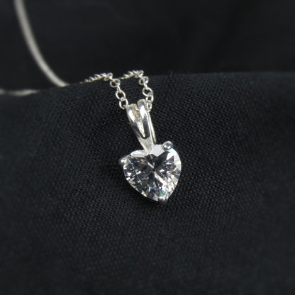 Tiny Crystal Heart Pendant