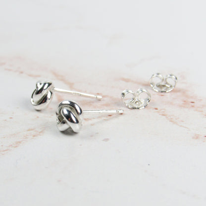 Dainty Sterling Knot Earrings