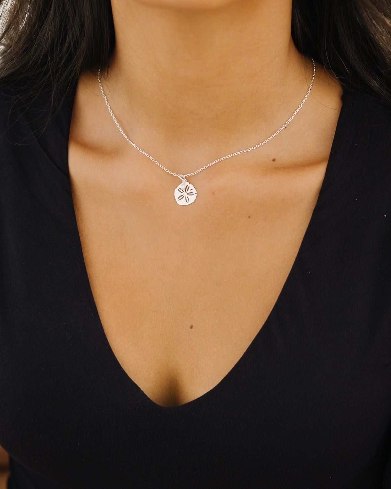 Sand Dollar Pearl Pendant Necklace