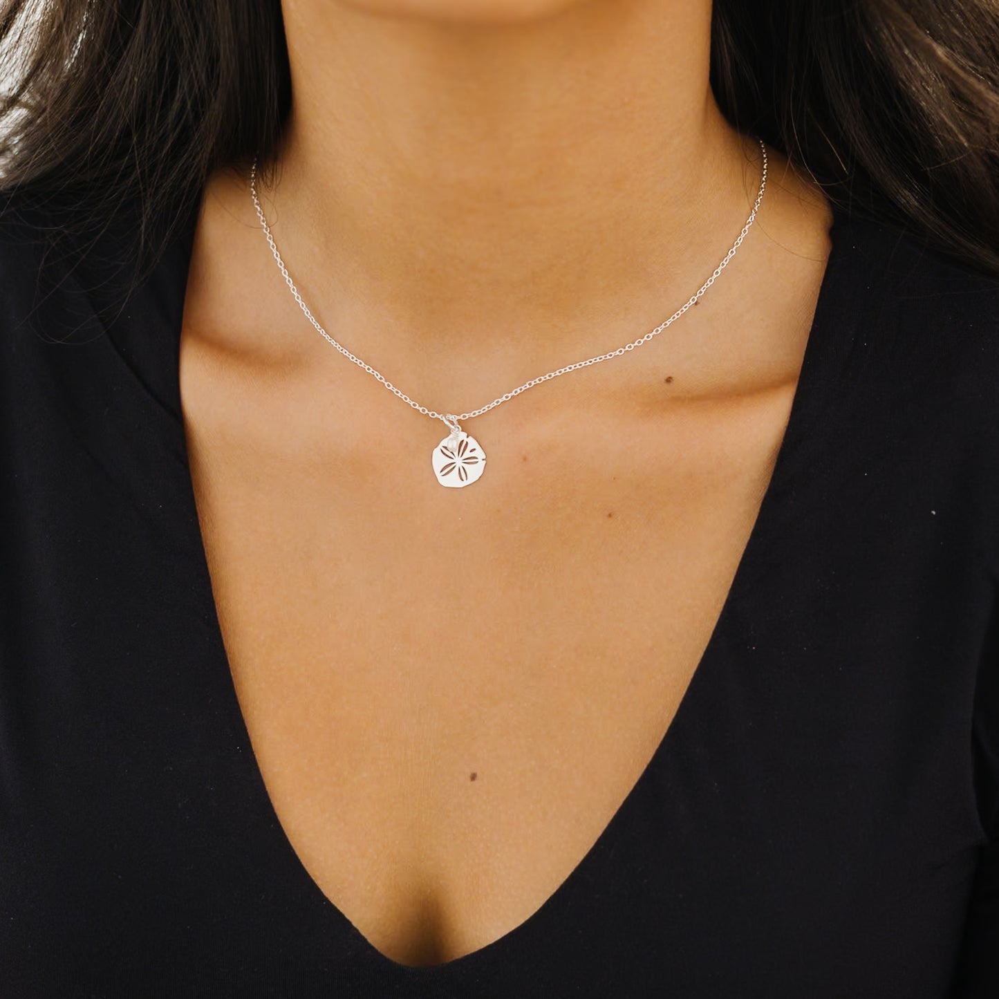 Sand Dollar Pearl Pendant Necklace