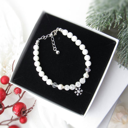 Silver Snowflake Charm Bracelet