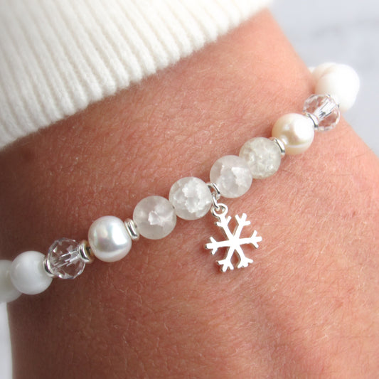 Silver Snowflake Charm Bracelet