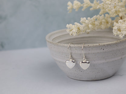 PRE-ORDER! Puff Heart Dangle Earrings Double-Sided (Sterling Silver)