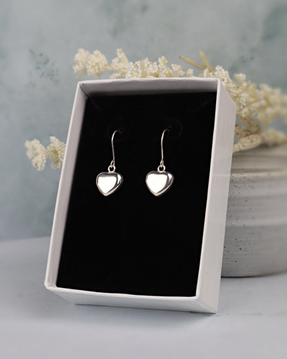 PRE-ORDER! Puff Heart Dangle Earrings Double-Sided (Sterling Silver)