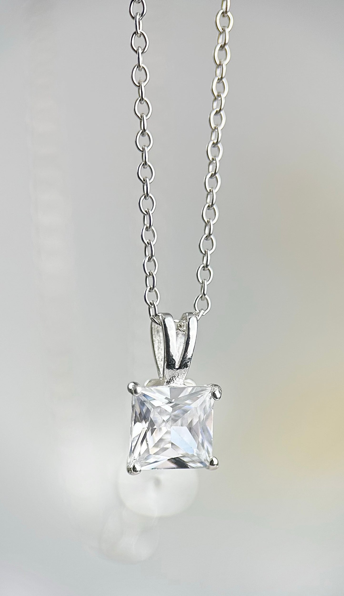 Dainty Square Crystal Necklace