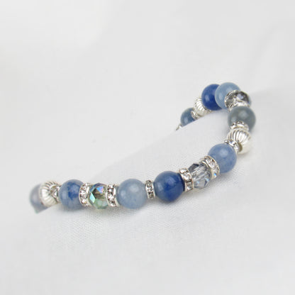 Bracelet Aventurine Argent et Bleu