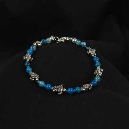 Pulsera pequeña de tortuga marina azul 
