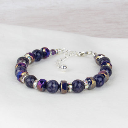 Purple Crackle Agate Bracelet