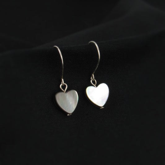 Silver Shell Heart Earrings