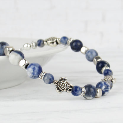 Denim Blue Sea Turtle Bracelet