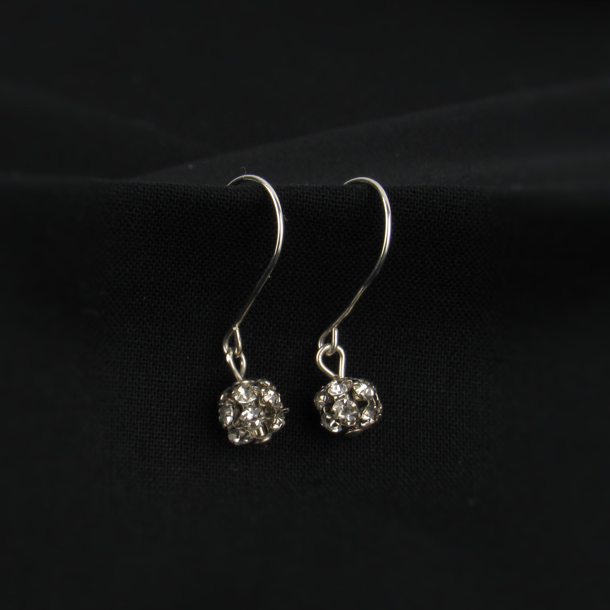 Rhinestone ball sale earrings